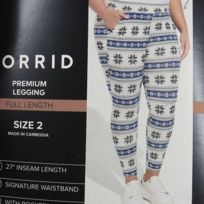 Torrid Premium Legging Fair Isle Print High Rise Leggings -Pockets- Plus Size 2X